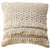 Artisan &amp; Co Cream Tasselled Cotton Cushion