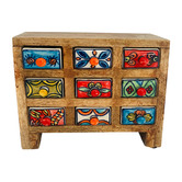 Artisan &amp; Co 9 Drawer Mango Wood Trinket Box