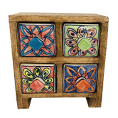 Artisan &amp; Co Floral 4 Drawer Trinket Box