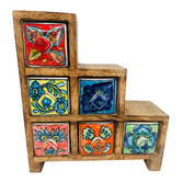 Artisan &amp; Co Floral 6 Drawer Trinket Box