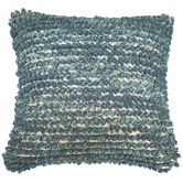 Artisan &amp; Co Blue Tufted Cotton Cushion