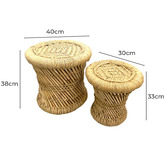 Artisan &amp; Co 2 Piece Maya Cane Accent Stool Set
