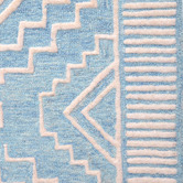 Boulevarde Rugs Aqua &amp; White Steps Hand-Tufted Wool Rug