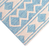 Boulevarde Rugs Aqua &amp; White Steps Hand-Tufted Wool Rug