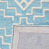 Boulevarde Rugs Aqua &amp; White Steps Hand-Tufted Wool Rug