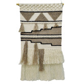 Boulevarde Rugs Ivory &amp; Brown Hand-Woven Wool Wall Hanging