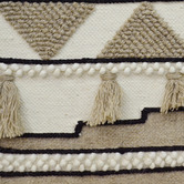 Boulevarde Rugs Ivory &amp; Brown Hand-Woven Wool Wall Hanging