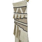 Boulevarde Rugs Ivory &amp; Brown Hand-Woven Wool Wall Hanging