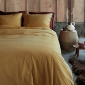 VT Wonen Yellow Natural Stone Frayed Cotton Quilt Cover Set