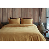 VT Wonen Yellow Natural Stone Frayed Cotton Quilt Cover Set
