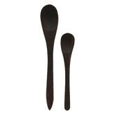 VT Wonen 2 Piece Black Acacia Wood Spoon Set
