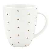 VT Wonen White Golden Hearts 400ml Porcelain Mug