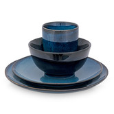 VT Wonen 16 Piece Dark Blue Porcelain Dinnerware Set