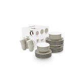 VT Wonen 36 Piece Matte Flax Porcelain Dinnerware Set