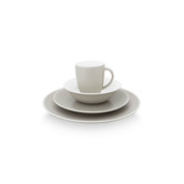 VT Wonen 16 Piece White Matte Flax Porcelain Dinnerware Set