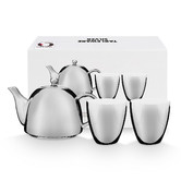 VT Wonen 3 Piece Silver Porcelain Teapot &amp; Mug Set
