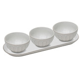 Ladelle 4 Piece Marguerite Stoneware Bowl &amp; Tray Set