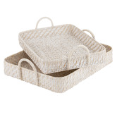 Ladelle 2 Piece Whitehaven Rattan Tray Set