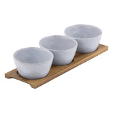 Ladelle 4 Piece Artisan Porcelain Bowl &amp; Tray Set