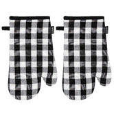 Ladelle Eco Gingham Cotton-Blend Oven Mitts