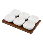 Ladelle 7 Piece Essentials Porcelain Bowl &amp; Serving Tray Set