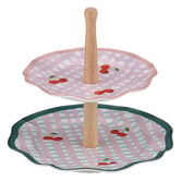 Ladelle Capri Cherry Scalloped 2 Tier Cake Stand