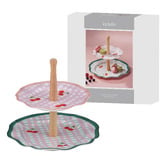 Ladelle Capri Cherry Scalloped 2 Tier Cake Stand