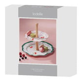 Ladelle Capri Cherry Scalloped 2 Tier Cake Stand