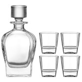 Tempa 5 Piece Quinn Whisky Decanter &amp; Tumbler Set