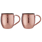 Tempa Copper Spencer Hammered 500ml Stainless Steel Mugs