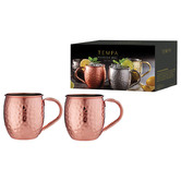 Tempa Copper Spencer Hammered 500ml Stainless Steel Mugs