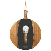 Tempa 2 Piece Fromagerie Serving Board &amp; Pizza Cutter Set