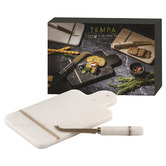 Tempa 2 Piece White Emerson Cheese Board &amp; Knife Set