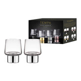 Tempa Silver Aurora 200ml Glass Tumblers