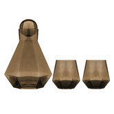 Tempa 3 Piece Espresso Jaxon Glass Carafe &amp; Tumbler Set