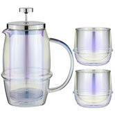 Tempa 3 Piece Opal Costa French Press &amp; Tumbler  Set