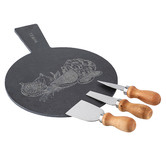 Tempa 4 Piece Tuscany Round Cheese Board &amp; Knife Set