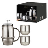 Tempa 3 Piece Charcoal Costa French Press &amp; Tumbler  Set