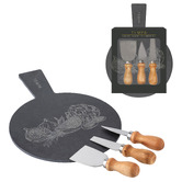 Tempa 4 Piece Tuscany Round Cheese Board &amp; Knife Set