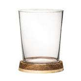 Tempa Harvey Glass &amp; Acacia Wood Ice Bucket