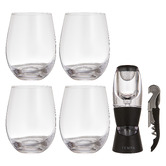 Tempa 6 Piece Quinn 530ml Wine Glass, Corkscrew &amp; Aerator Set