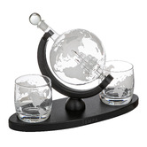 Tempa 4 Piece Globe Preston 850ml Whisky Decanter &amp; Glass Set