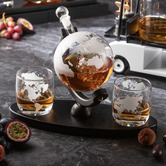 Tempa 4 Piece Globe Preston 850ml Whisky Decanter &amp; Glass Set