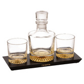 Tempa 4 Piece Enzo 600ml Whisky Decanter, Glass, &amp; Tray Set