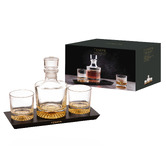 Tempa 4 Piece Enzo 600ml Whisky Decanter, Glass, &amp; Tray Set