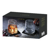 Tempa 4 Piece Harvey 400ml Whisky Glass &amp; Coaster Set