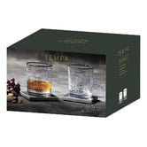 Tempa 4 Piece Atlas Crystal Whisky Glass &amp; Coaster Set