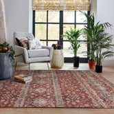 Halo Rugs Red Floral Rashid Power-Loomed Rug