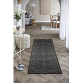 Halo Rugs Dark Grey Marguerite Oriental Runner