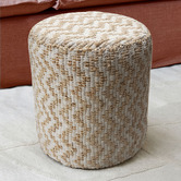 Halo Rugs Felicia Recycled Cotton &amp; Jute Pouffe